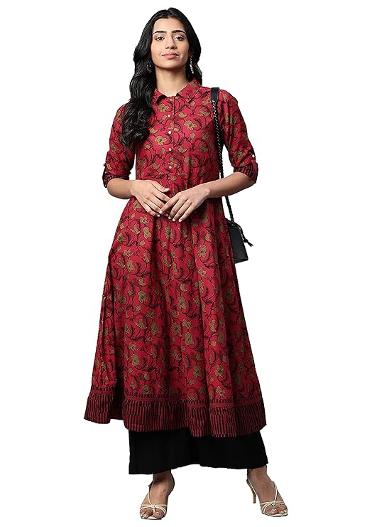 Women's Cotton Relaxed Fit Anarkali Kurta